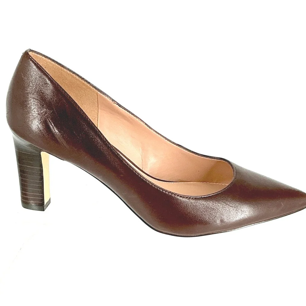 Cole Haan Grand 360 Size 9.5 Brown Leather Pointed Toe Heel Pumps NEW Mylah $130